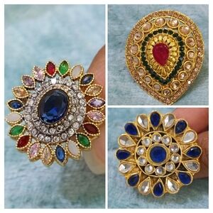 Stunning Multicolor Stone Rings- Easily Adjustable To Your Fitting